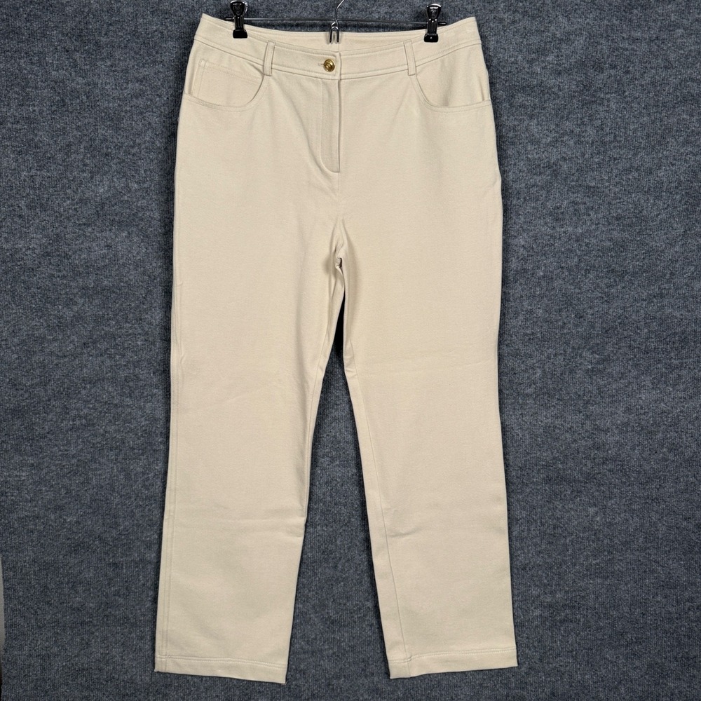 St. John Womens Size 8 Straight Leg Chino‎ Pants Tan Capsule Quiet Luxury